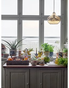 Lustră maro cu abajur din sticlă ø 30 cm Azizi – Bloomingville