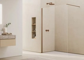 Paravan dus sticla walk-in 80x200 cm cupru periat, sticla 8 mm, Ronal Easy D40 800x2000 mm, Cupru periat