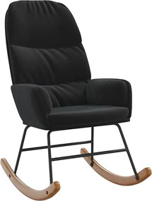 vidaXL Scaun balansoar, negru, catifea