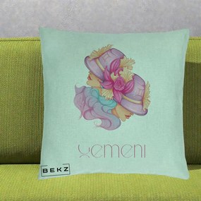 Perna Personalizata Zodie Gemeni, 40x40 cm, Verde Menta, Husa Detasabila, Perna Inclusa, BEKZ®