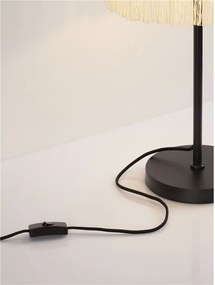 Veioza cu abajur din catifea si franjuri bej VELVY