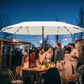 Outsunny Umbrelă Ovală Crem 440 x 256 cm | Aosom Romania