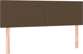 vidaXL Tăblii de pat, maro închis, 144x5x78/88 cm, textil