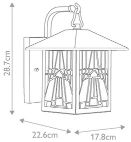 Elstead QZ-INGLENOOK2-S - Aplica de perete pentru exterior INGLENOOK 1xE27/60W/230V IP44