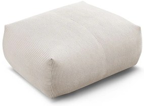 Taburet crem cu tapițerie din catifea reiată Voltaire – Bobochic Paris