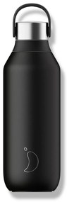 Sticlă termos Chilly's  Bottles - neagră 500ml, colecția Series 2