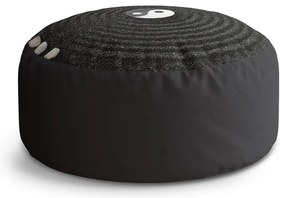 Taburet Circle yin și yang, negru