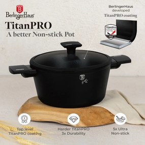 Set oale si tigai cu capace 15 Matte Black Piese Berlinger Haus BH 8198, negre, antiaderente, compatibile inductie