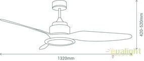 Lustra LED cu ventilator ultrasilentios si telecomanda FIERA G 072237 SU