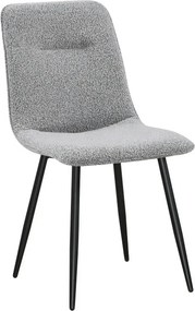 Scaun DOT, gri/negru, stofa buclata/metal, 45x57x89 cm