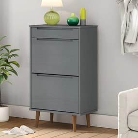 vidaXL Pantofar &quot;MOLDE&quot;, gri, 59,5x35x103 cm, lemn masiv de pin
