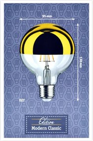 Bec LED dimabil cu cap sferic oglindit E27/6,5W/230V 2700K auriu Paulmann 28675