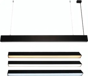 Lampă suspendată LED pe cablu, 55 W, 230 V, 3000/4000/6500 K, 120 cm, neagră