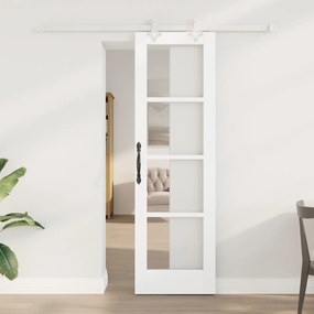 vidaXL Ușă Glisantă Manual Alb 61 x 198.5 cm Lemn și metal