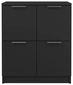 Servante, 2 buc., negru, 60x30x70 cm, lemn compozit 2, Negru