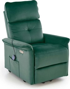 Fotoliu rabatabil SEMIR 2, stofa catifelata verde inchis - Bluvel 78,