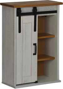 vidaXL Dulap suspendat HALDEN cu ușă glisantă alb 49x22,5x70 cm pin