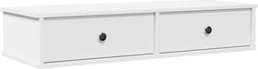 vidaXL Raft de perete cu sertare, alb, 100x37,5x19 cm, lemn prelucrat