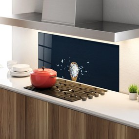 Panou Sticla Bucatarie, 60x150cm, Protectie aragaz, Antistropi, Termorezistent, Alimente, Condimente, Salt On Black