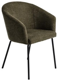 Scaun de sufragerie kaki cu cotiere tapițat Easton – Unique Furniture