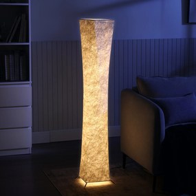 HOMCOM Lampă de Podea Modernă cu Întrerupător de Picior, din Oțel și Plastic, 25x25x129 cm, Alb și Argintiu | Aosom Romania