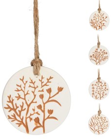 Decoratiune Leaves dn portelan maro 15 cm - modele diverse