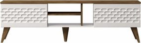Comoda TV Egg, stejar/alb, PAL melaminat, 180x35x53 cm
