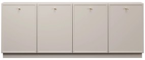Comodă cu patru uși Lorini 200 cm - cașmir / mânere aurii