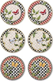 Set 6 farfurii JRD019, multicolor, ceramica, 19 cm