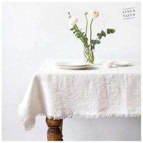 Față de masă albă din in 140x140 cm - Linen Tales