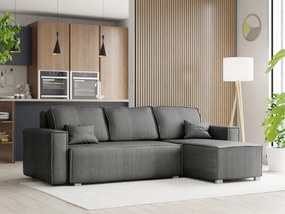 Canapea extensibila cu colt bilateral SMART COSARO, gri + 2 perne GRATUIT