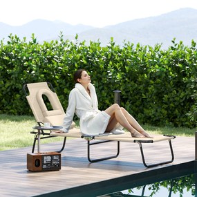 Outsunny Sezlong de Gradina Piabil, Pat pentru Plaja | Aosom Romania