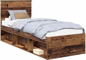 vidaXL Cadru de pat Lemn vechi 75 x 190 cm Lemn de pin masiv