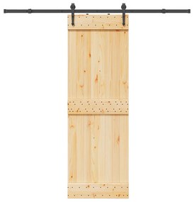 vidaXL Ușă glisantă cu set de feronerie 70x210 cm, lemn masiv de pin