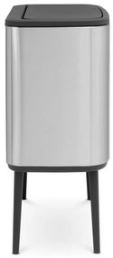 Cos pentru gunoi Brabantia Bo Touch 651115, 11+23 L, Inchidere usoara, Baza antiderapanta, Rezistent la amprente, Inox mat