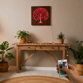SENTOP | Tablou LED Copacul Vieții - decorațiune din lemn cu iluminare din spate - KROWE
