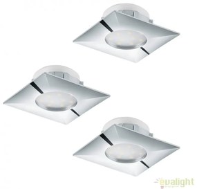 Set de 3 Spoturi LED incastrabile PINEDA crom 95802 EL