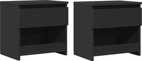 vidaXL Noptiere, 2 buc., negru, 40x30x39 cm, lemn prelucrat