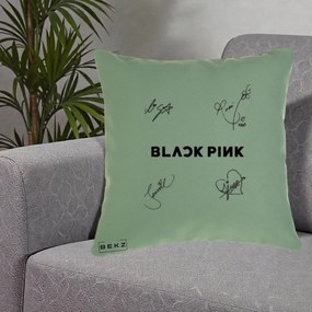 Perna Personalizata K-pop BLACKPINK Tinute Negre Grup Simplu, 40x40 cm, Verde, Husa Detasabila, Perna Inclusa, BEKZ®