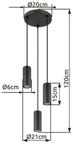 Lustră pe cablu Globo 57918-3H JAMES 3xGU10/25W/230V