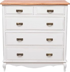 Comoda, L100 45 H106 cm, alb antic natur antic, , lemn masiv