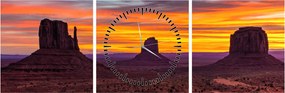Tablou - Monumentul Valley în Arizona (cu ceas) (90x30 cm)