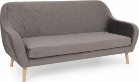 Canapea gri de 3 locuri CORANTI VELVET