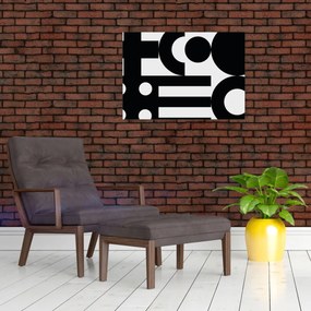 Tablou pe sticlă - Abstracție geometrică N⁰3 (70x50 cm)