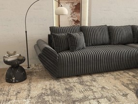 Colțar extensibil dumonde cu ladă de depozitare si sezut confortabil din spuma high-density, Berlin XL Ambience Grey II 350x185 cm