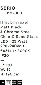 Lustra LED suspendata design decorativ SERIQ L-120cm