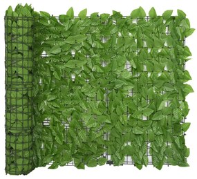 Paravan de balcon, frunze verde inchis, 300x100 cm Verde, 300 x 100 cm