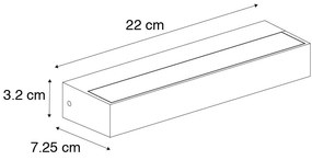 Lampa de perete moderna maro ruginiu cu LED inclus IP65 - Hannah