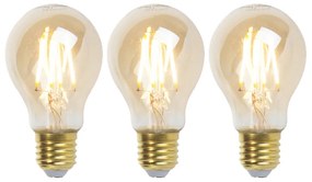 Set de 3 becuri LED cu dimmer E27 Goldline 5W 380lm 2200K