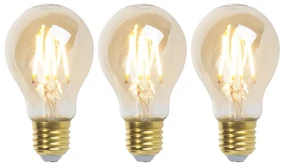 Set de 3 becuri LED cu dimmer E27 Goldline 5W 380lm 2200K